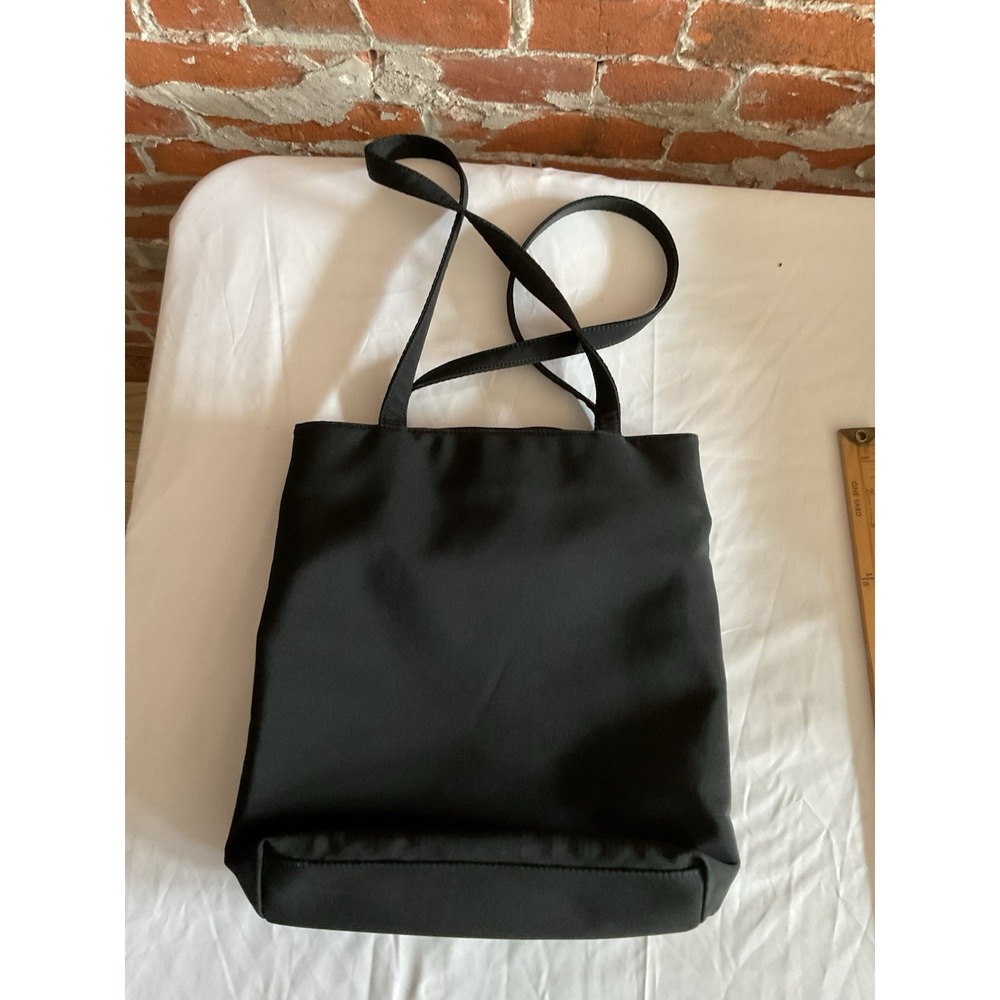 Hobo International Vintage Black Multi-Compartment Nylon Organizer Tote Bag Y2K